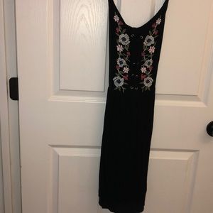 Abercrombie & Fitch Black Flower Lace Up Dress